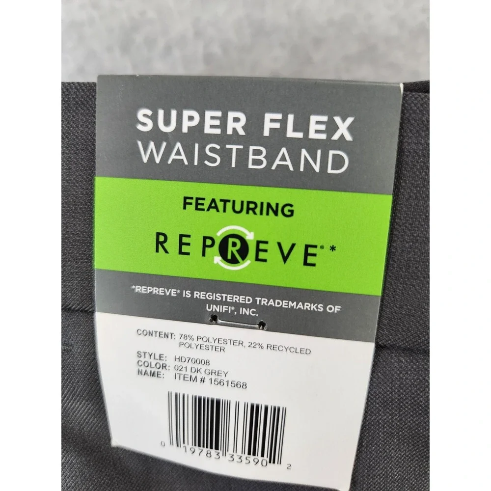 HAGGAR Super Flex Waistband Repreve Gray Pants Dress Grey Size 40 X 30 NEW -SOFT